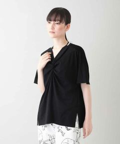 HIROKO KOSHINO / ヒロココシノ カットソー | 配色リブ切り替えツイストカットソー /日本製/洗える