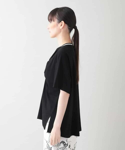 HIROKO KOSHINO / ヒロココシノ カットソー | 配色リブ切り替えツイストカットソー /日本製/洗える | 詳細1