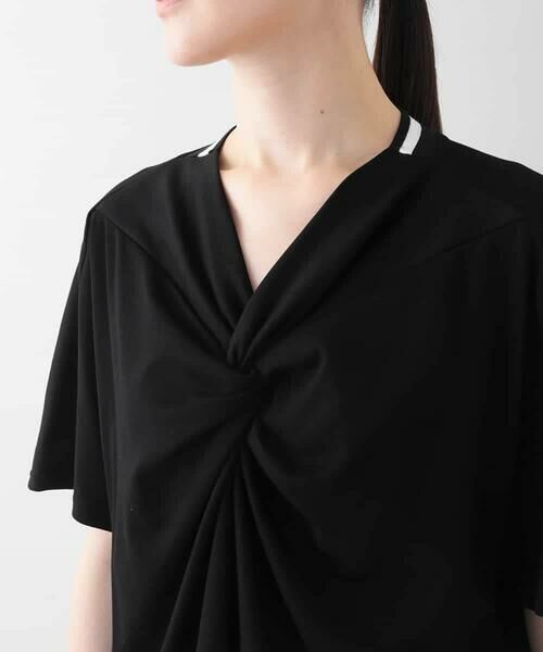 HIROKO KOSHINO / ヒロココシノ カットソー | 配色リブ切り替えツイストカットソー /日本製/洗える | 詳細3