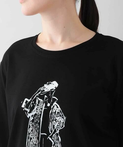 デザイン画プリントカットソー /日本製/洗える （カットソー