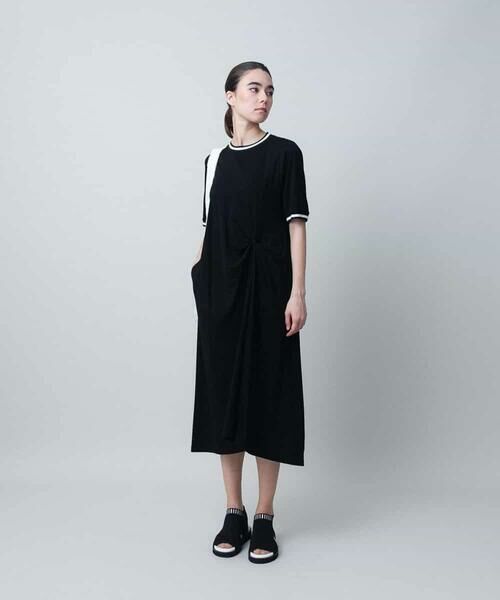 HIROKO KOSHINO / ヒロココシノ ロング・マキシ丈ワンピース | 配色リブツイストデザインワンピース/日本製/洗える | 詳細10