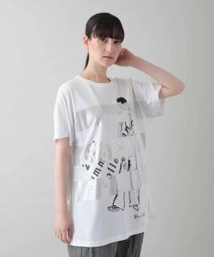 HIROKO KOSHINO / ヒロココシノ カットソー | デザイン画プリントチュニック/日本製/洗える