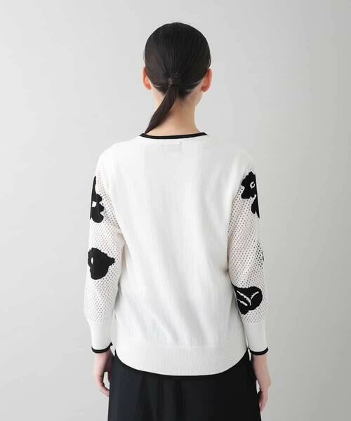 HIROKO KOSHINO / ヒロココシノ セットアップ | メッシュインターシャニットカーディガン/洗える | 詳細3