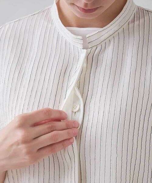 HIROKO KOSHINO / ヒロココシノ シャツ・ブラウス | タックジャガードストライプブラウス /日本製 | 詳細10