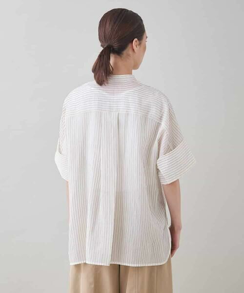 HIROKO KOSHINO / ヒロココシノ シャツ・ブラウス | タックジャガードストライプブラウス /日本製 | 詳細3