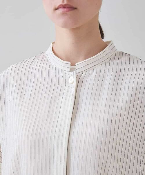 HIROKO KOSHINO / ヒロココシノ シャツ・ブラウス | タックジャガードストライプブラウス /日本製 | 詳細4