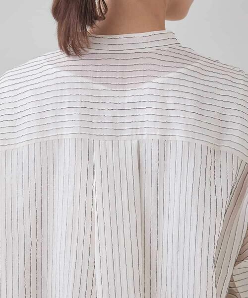 HIROKO KOSHINO / ヒロココシノ シャツ・ブラウス | タックジャガードストライプブラウス /日本製 | 詳細5