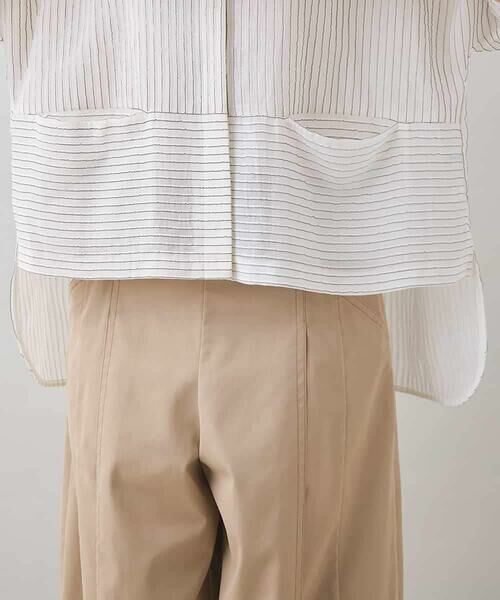 HIROKO KOSHINO / ヒロココシノ シャツ・ブラウス | タックジャガードストライプブラウス /日本製 | 詳細7