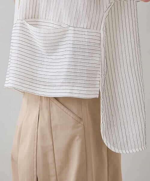 HIROKO KOSHINO / ヒロココシノ シャツ・ブラウス | タックジャガードストライプブラウス /日本製 | 詳細9