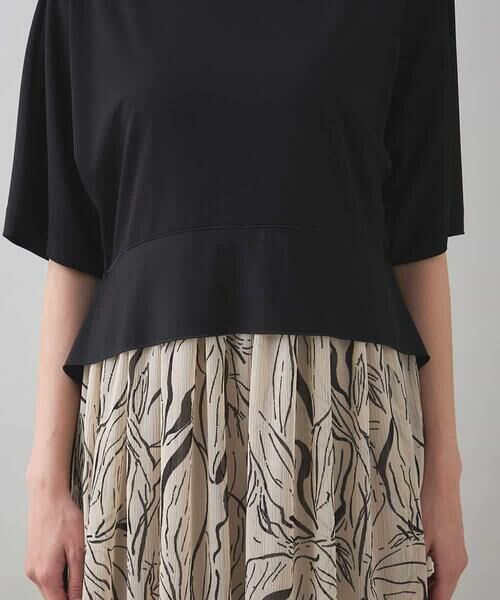 HIROKO KOSHINO / ヒロココシノ ロング・マキシ丈ワンピース | 線画プリント切り替えデザインワンピース/日本製 | 詳細6