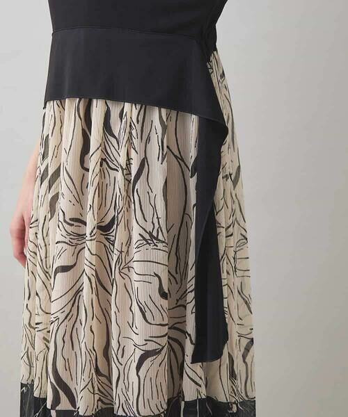 HIROKO KOSHINO / ヒロココシノ ロング・マキシ丈ワンピース | 線画プリント切り替えデザインワンピース/日本製 | 詳細7