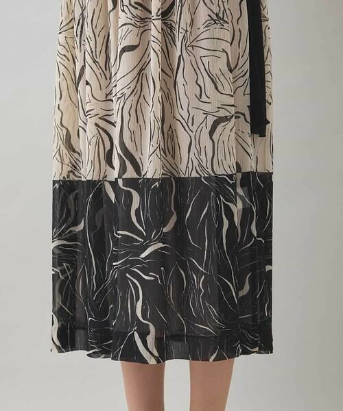 HIROKO KOSHINO / ヒロココシノ ロング・マキシ丈ワンピース | 線画プリント切り替えデザインワンピース/日本製 | 詳細8