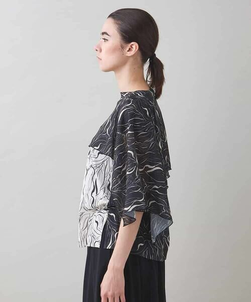 HIROKO KOSHINO / ヒロココシノ シャツ・ブラウス | スカーフレイヤードデザインブラウス/日本製/洗える | 詳細1