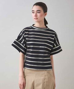 HIROKO KOSHINO / ヒロココシノ カットソー | 箔ボーダーコットンカットソー /日本製/洗える