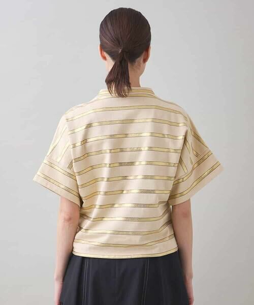 HIROKO KOSHINO / ヒロココシノ カットソー | 箔ボーダーコットンカットソー /日本製/洗える | 詳細2