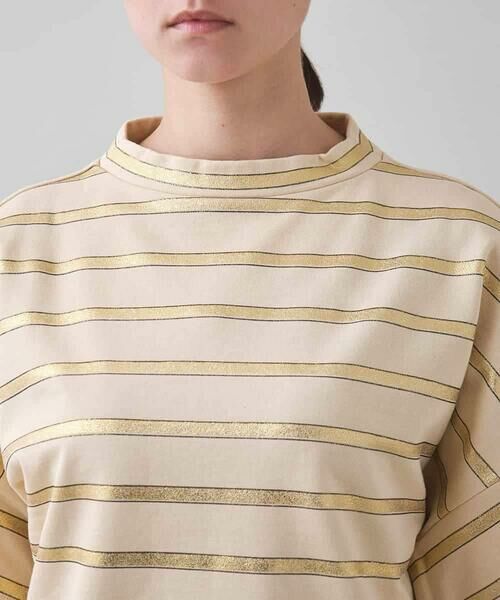 HIROKO KOSHINO / ヒロココシノ カットソー | 箔ボーダーコットンカットソー /日本製/洗える | 詳細3