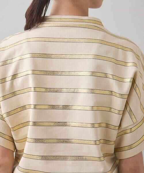 HIROKO KOSHINO / ヒロココシノ カットソー | 箔ボーダーコットンカットソー /日本製/洗える | 詳細4