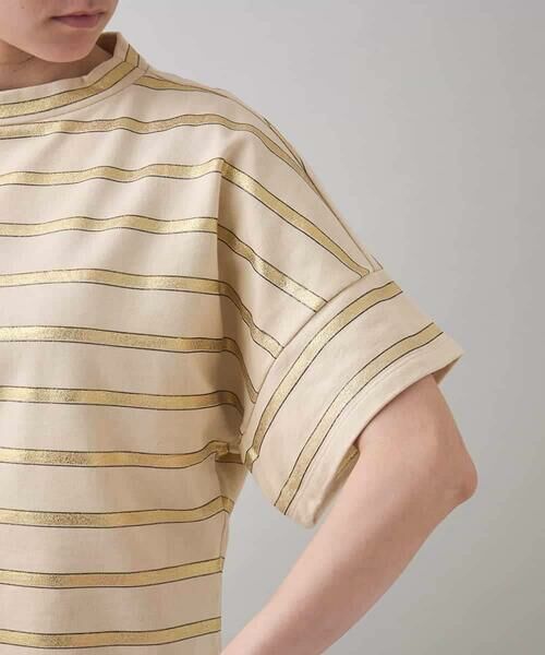 HIROKO KOSHINO / ヒロココシノ カットソー | 箔ボーダーコットンカットソー /日本製/洗える | 詳細5
