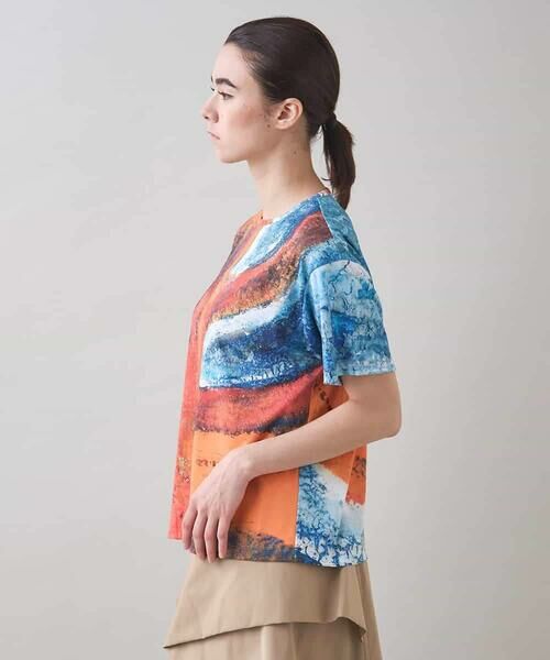 HIROKO KOSHINO / ヒロココシノ カットソー | 絵画プリントスムースカットソー/日本製/洗える | 詳細3