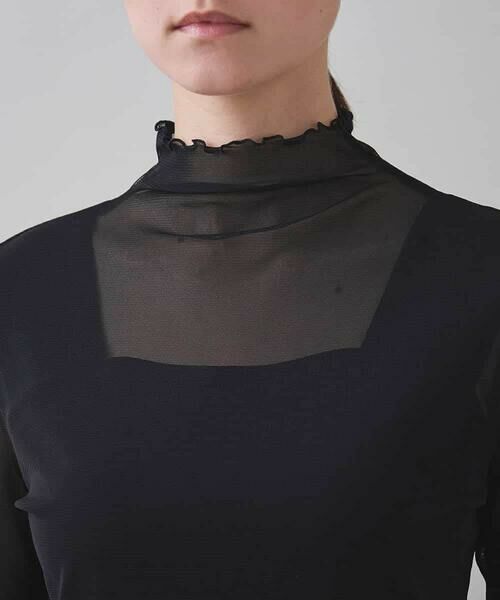 HIROKO KOSHINO / ヒロココシノ カットソー | チュールハイネックプルオーバー/日本製/洗える | 詳細3