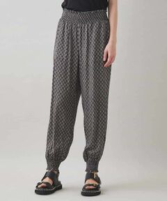 HIROKO KOSHINO / ヒロココシノ チノ・ワークパンツ | 幾何柄シャーリングデザインパンツ/洗える