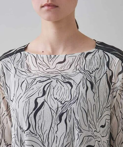 HIROKO KOSHINO / ヒロココシノ ロング・マキシ丈ワンピース | 線画プリントチュニック/日本製/洗える | 詳細3