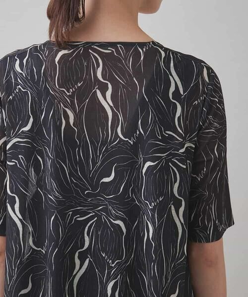 HIROKO KOSHINO / ヒロココシノ ロング・マキシ丈ワンピース | 線画プリントチュニック/日本製/洗える | 詳細4