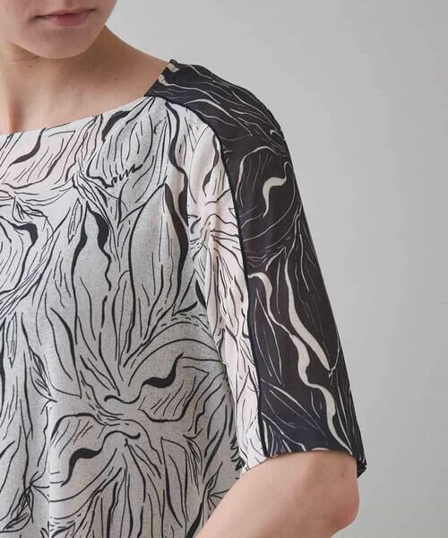 HIROKO KOSHINO / ヒロココシノ ロング・マキシ丈ワンピース | 線画プリントチュニック/日本製/洗える | 詳細5