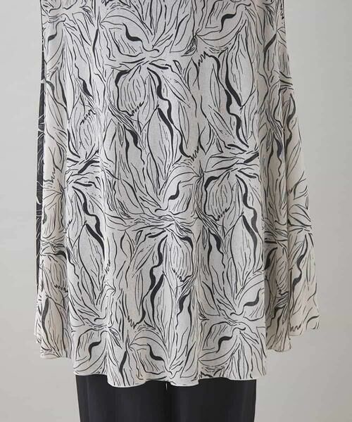 HIROKO KOSHINO / ヒロココシノ ロング・マキシ丈ワンピース | 線画プリントチュニック/日本製/洗える | 詳細6