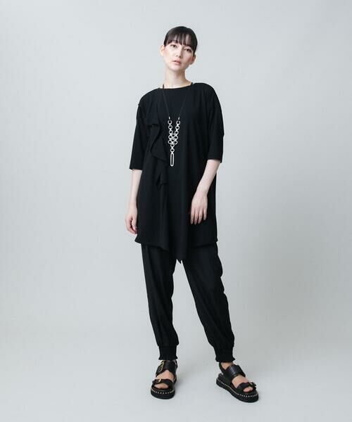 HIROKO KOSHINO / ヒロココシノ チュニック | ドレープフリルアシンメトリーカットチュニック /日本製/洗える | 詳細10