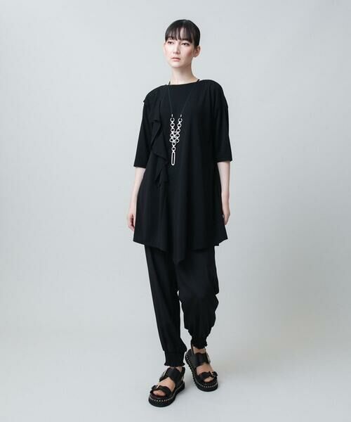 HIROKO KOSHINO / ヒロココシノ チュニック | ドレープフリルアシンメトリーカットチュニック /日本製/洗える | 詳細11