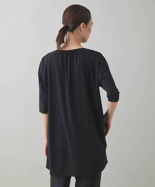 HIROKO KOSHINO / ヒロココシノ チュニック | ドレープフリルアシンメトリーカットチュニック /日本製/洗える | 詳細2