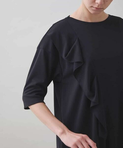 HIROKO KOSHINO / ヒロココシノ チュニック | ドレープフリルアシンメトリーカットチュニック /日本製/洗える | 詳細5