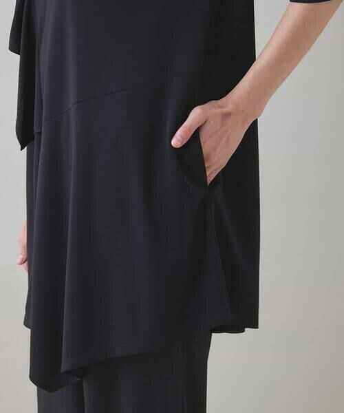 HIROKO KOSHINO / ヒロココシノ チュニック | ドレープフリルアシンメトリーカットチュニック /日本製/洗える | 詳細6