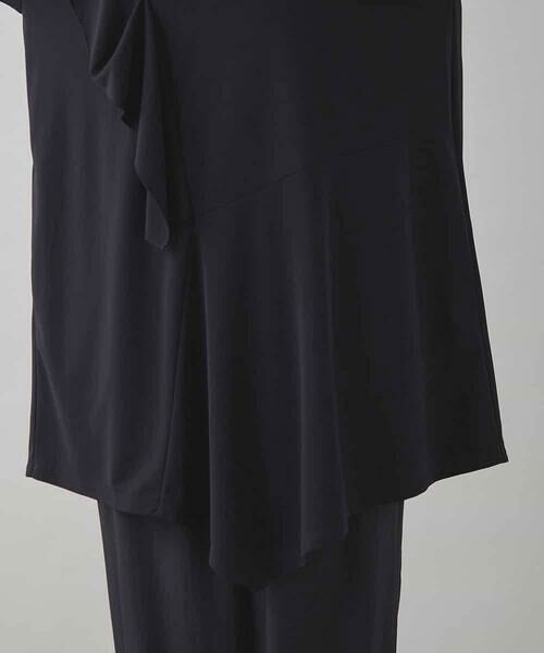 HIROKO KOSHINO / ヒロココシノ チュニック | ドレープフリルアシンメトリーカットチュニック /日本製/洗える | 詳細7
