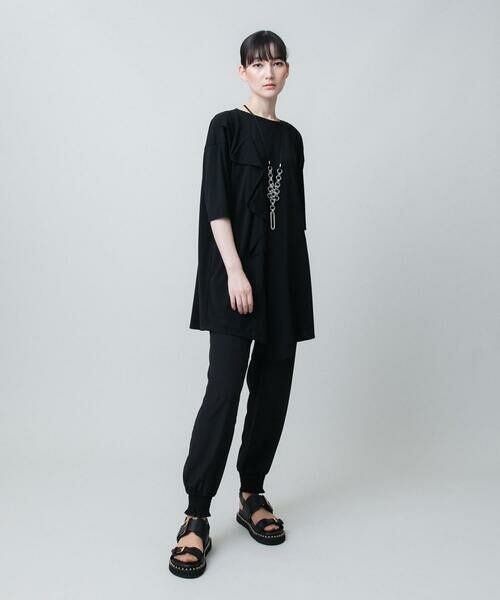 HIROKO KOSHINO / ヒロココシノ チュニック | ドレープフリルアシンメトリーカットチュニック /日本製/洗える | 詳細9