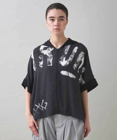 HIROKO KOSHINO / ヒロココシノ シャツ・ブラウス | モノトーンプリントデザインブラウス/洗える
