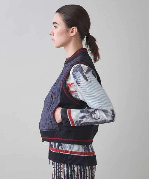 HIROKO KOSHINO / ヒロココシノ ベスト | ワッシャーデニムダンボールジョイントベスト /洗える | 詳細1