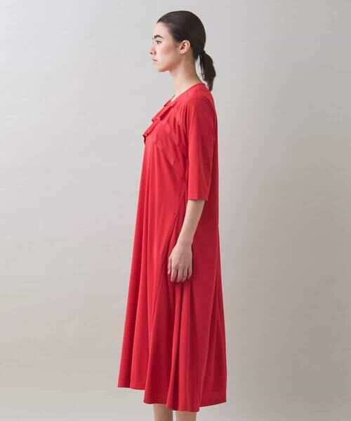 HIROKO KOSHINO / ヒロココシノ ロング・マキシ丈ワンピース | ジョイントテープラッフルデザインワンピース /洗える | 詳細3