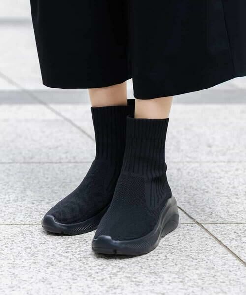 HIROKO KOSHINO/ヒロココシノ リブニットショートブーツ ブラック 225 HIROKO KOSHINO/ヒロココシノ リブニットショートブーツ ブラック 225