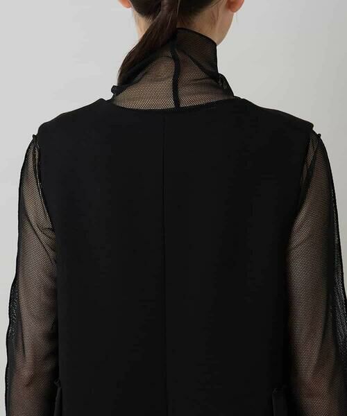 HIROKO KOSHINO / ヒロココシノ ベスト | 異素材プリーツロングベスト/日本製/洗える | 詳細6