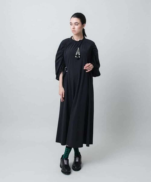 HIROKO KOSHINO / ヒロココシノ ロング・マキシ丈ワンピース | ストレッチギャザーワンピース/日本製 | 詳細13