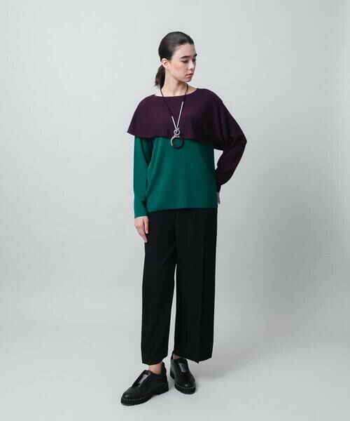 HIROKO KOSHINO / ヒロココシノ ニット・セーター | レイヤード配色ニットプルオーバー | 詳細5