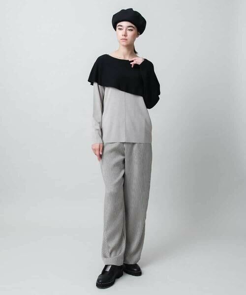 HIROKO KOSHINO / ヒロココシノ ニット・セーター | レイヤード配色ニットプルオーバー | 詳細7