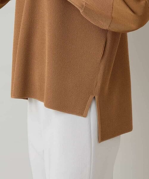 HIROKO KOSHINO / ヒロココシノ ニット・セーター | 鹿の子ニット切り替えデザインプルオーバー | 詳細6