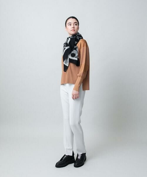 HIROKO KOSHINO / ヒロココシノ ニット・セーター | 鹿の子ニット切り替えデザインプルオーバー | 詳細8