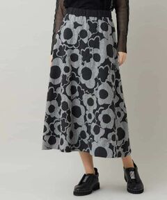 HIROKO KOSHINO / ヒロココシノ ロング・マキシ丈スカート | 千鳥フラワー立体フレアスカート/日本製/洗える