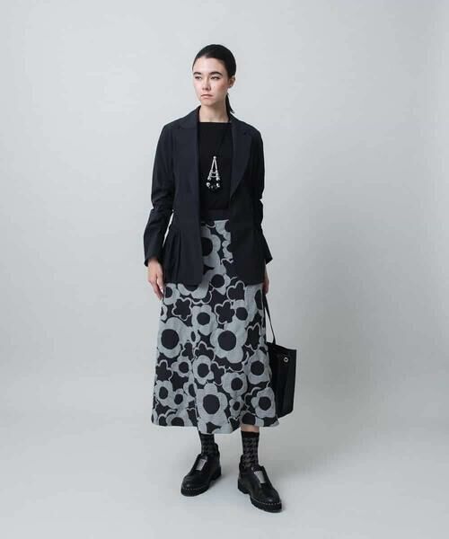 HIROKO KOSHINO / ヒロココシノ テーラードジャケット | ギャザーポイントストレッチジャケット/日本製 | 詳細13