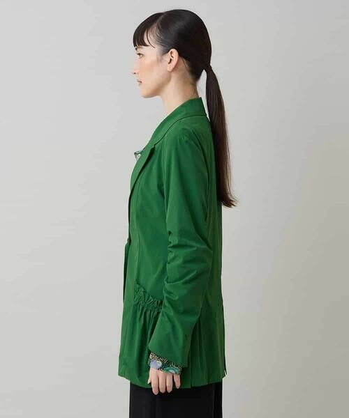 HIROKO KOSHINO / ヒロココシノ テーラードジャケット | ギャザーポイントストレッチジャケット/日本製 | 詳細2