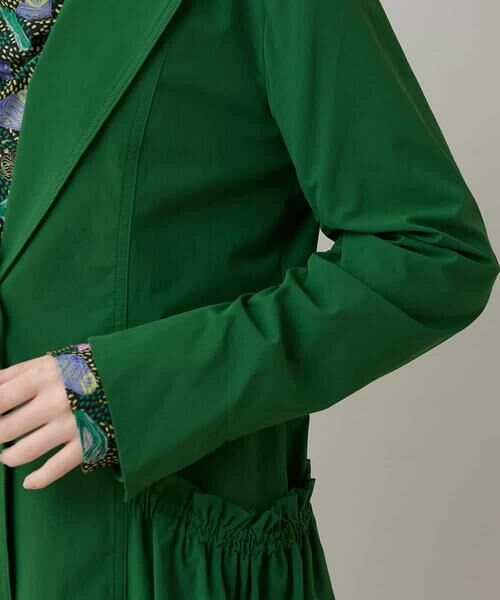 HIROKO KOSHINO / ヒロココシノ テーラードジャケット | ギャザーポイントストレッチジャケット/日本製 | 詳細7